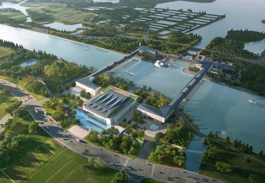 方厅水院日间鸟瞰图